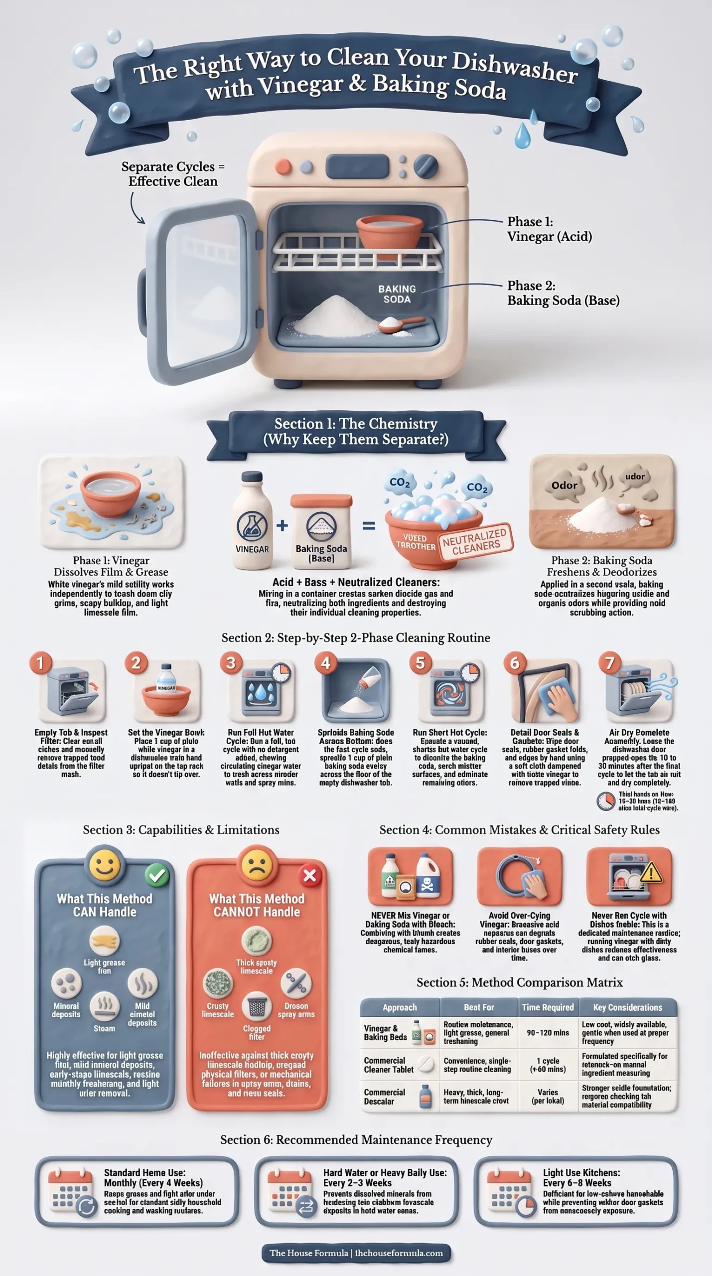 Detail Infographic of Cleaning a Dishwasher with Vinegar & Baking Soda