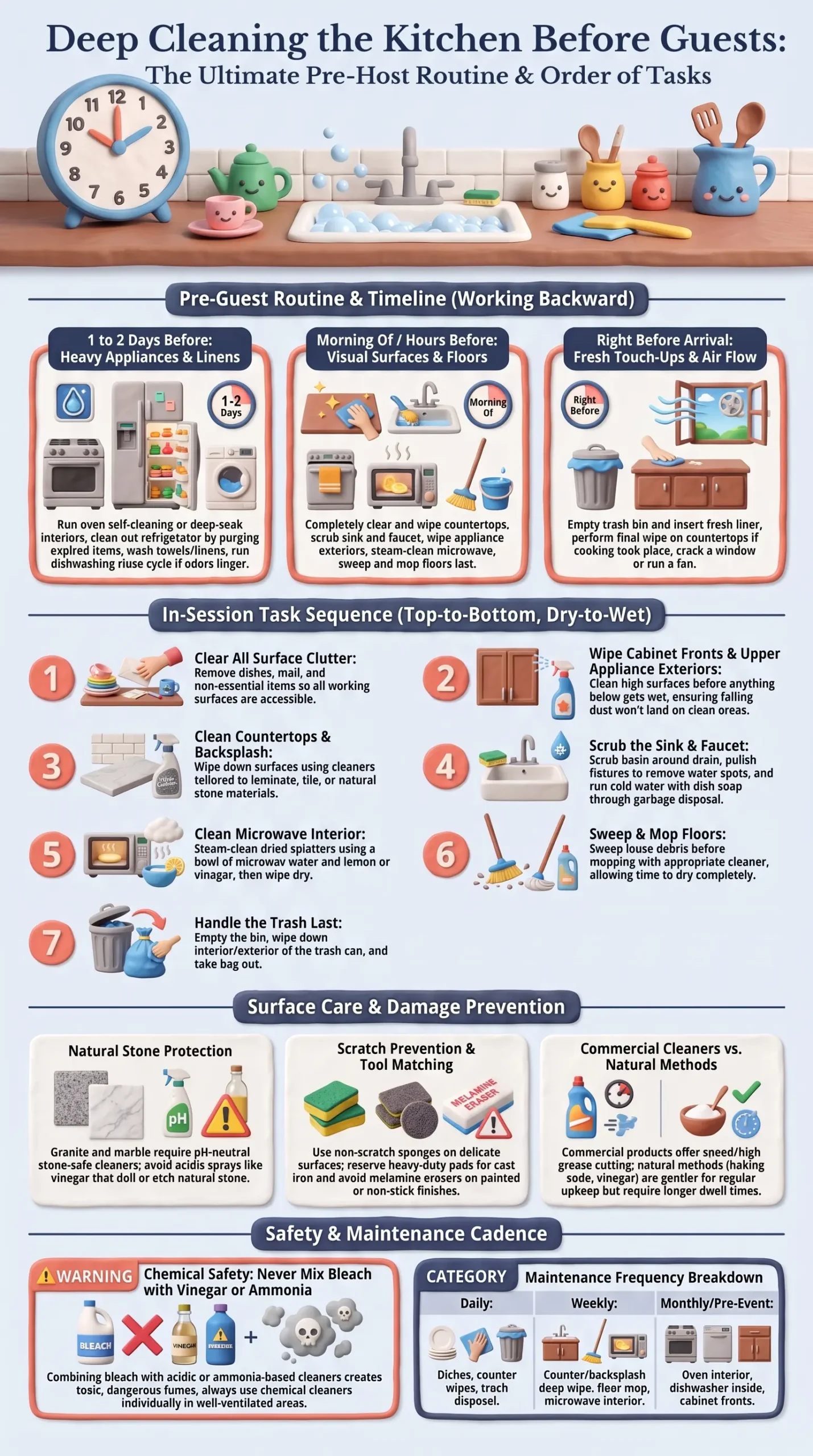 Detail Infographic of Deep Cleaning the Kitchen Before Guests