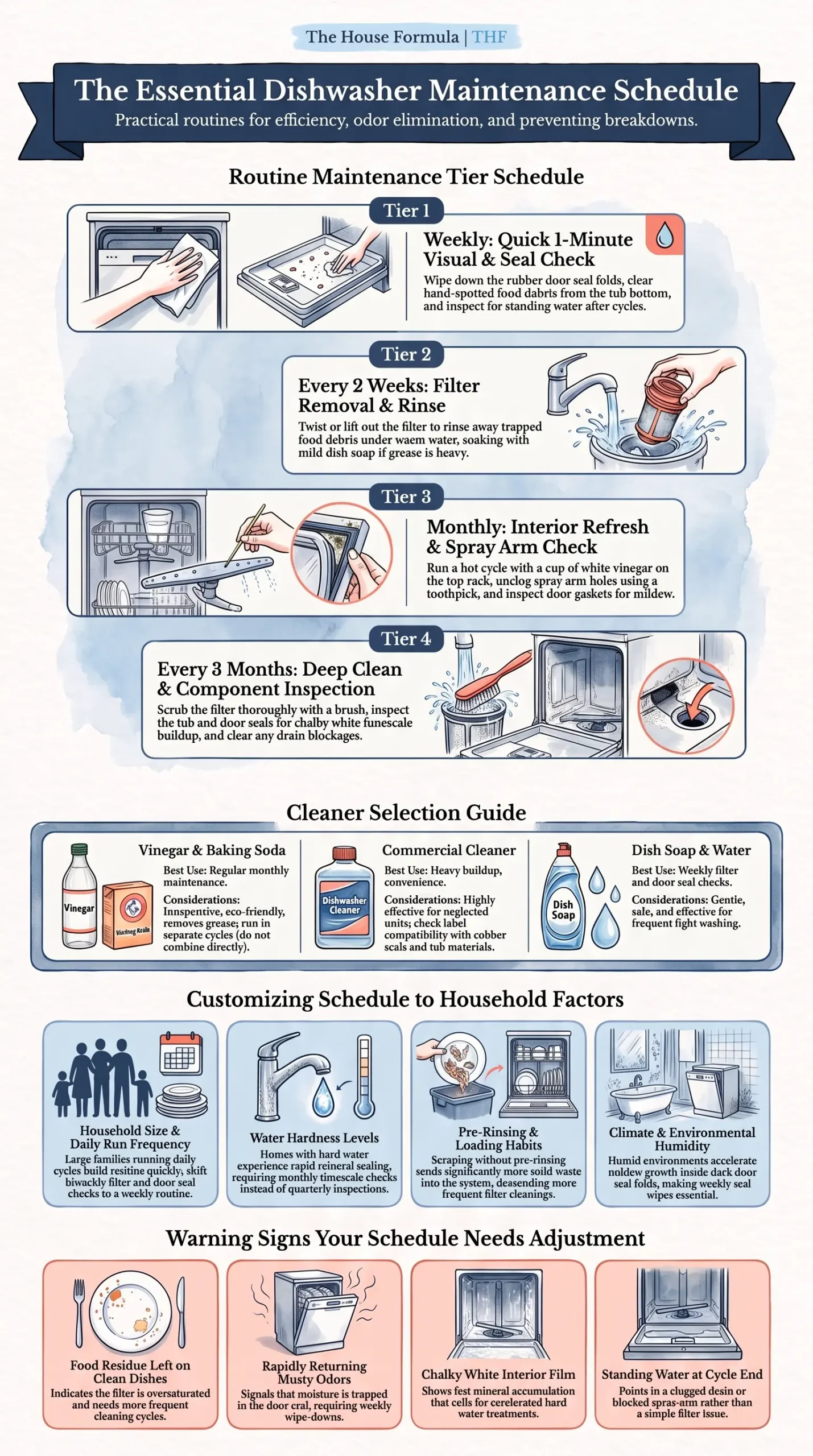 Detail Infographic of Dishwasher Maintenance Schedule