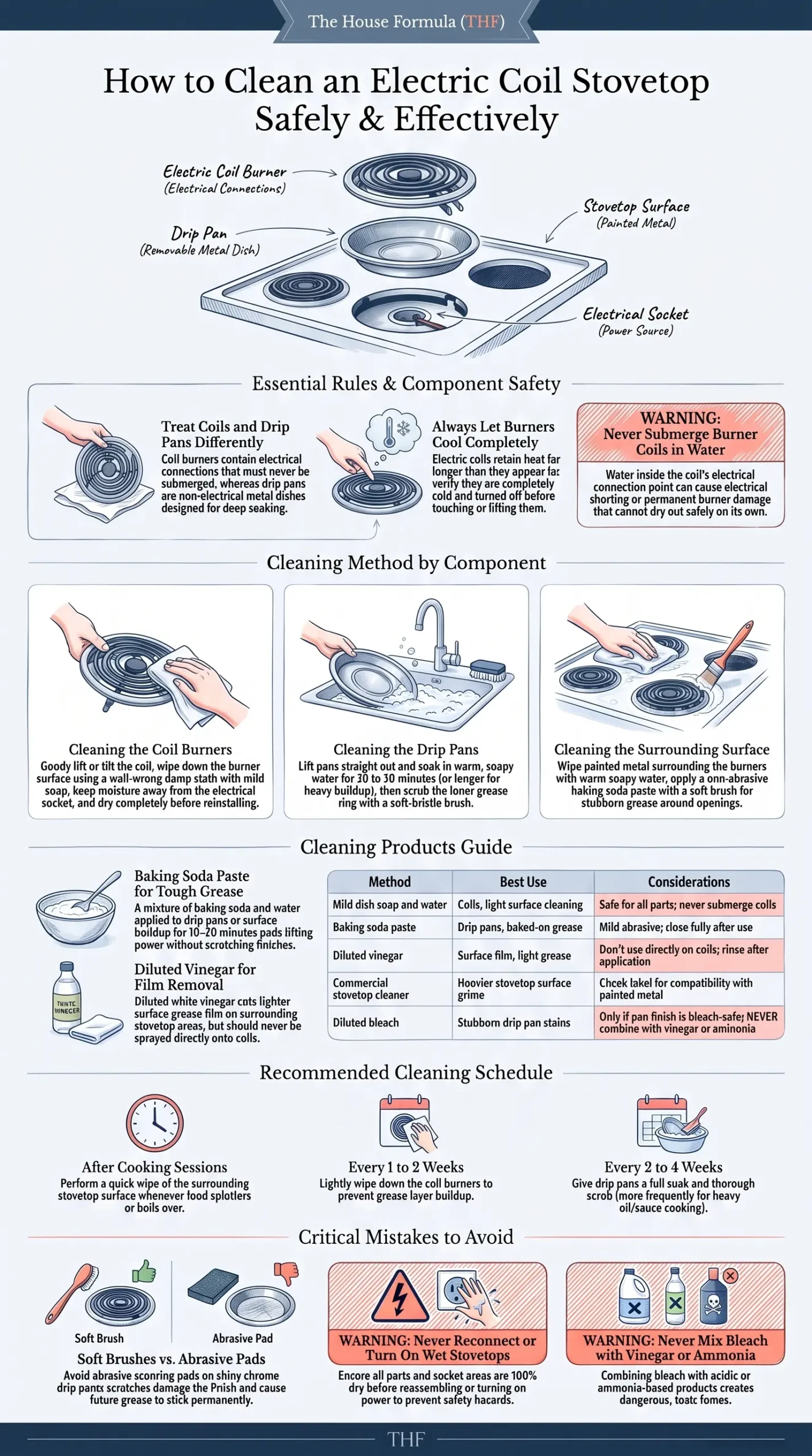 Detail Infographic of Electric Coil Stovetop Cleaning