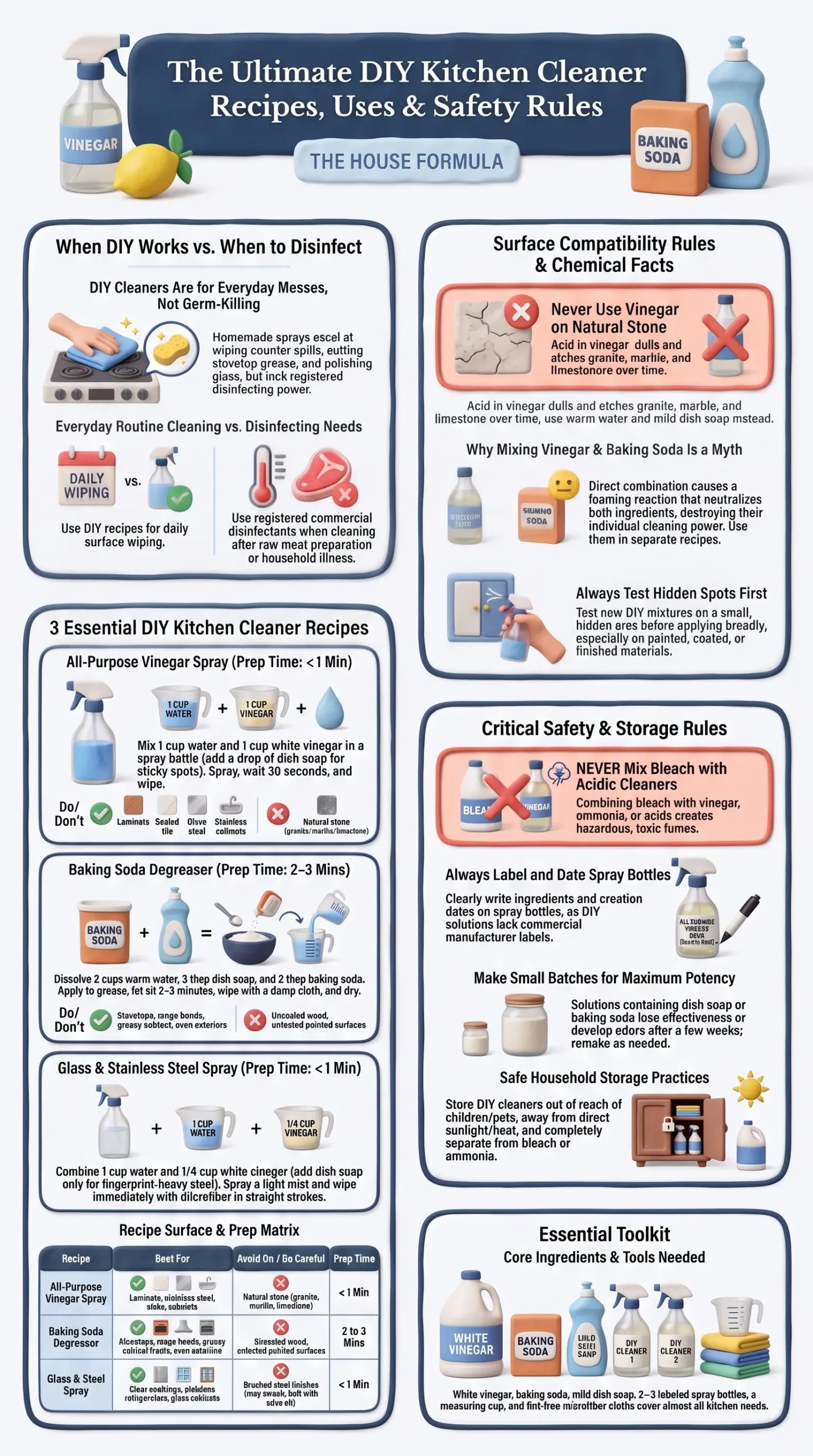 Detail Infographic of Homemade Kitchen Cleaner Recipes