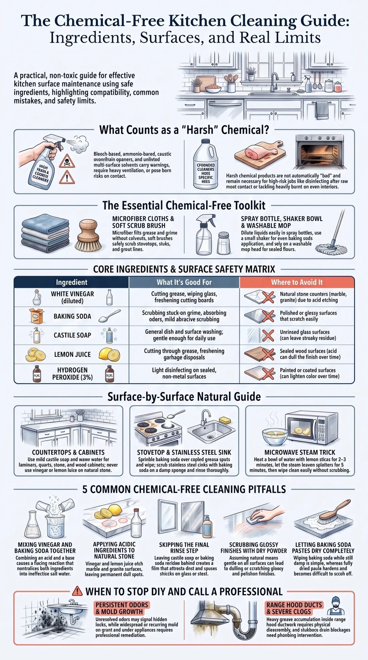 Detail Infographic of How to Clean a Kitchen Without Harsh Chemicals