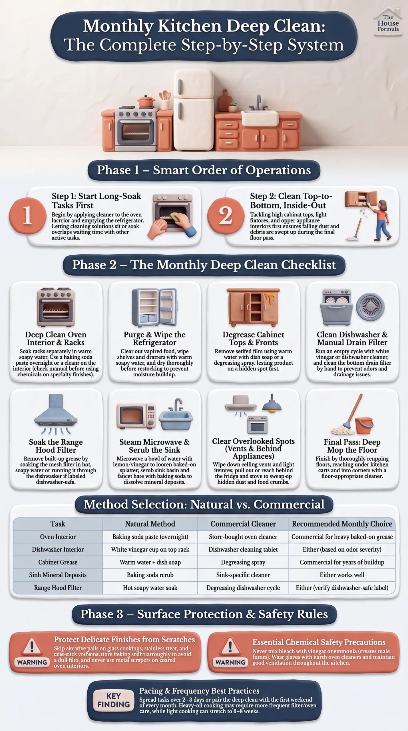 Detail Infographic of Monthly Kitchen Deep Cleaning Checklist