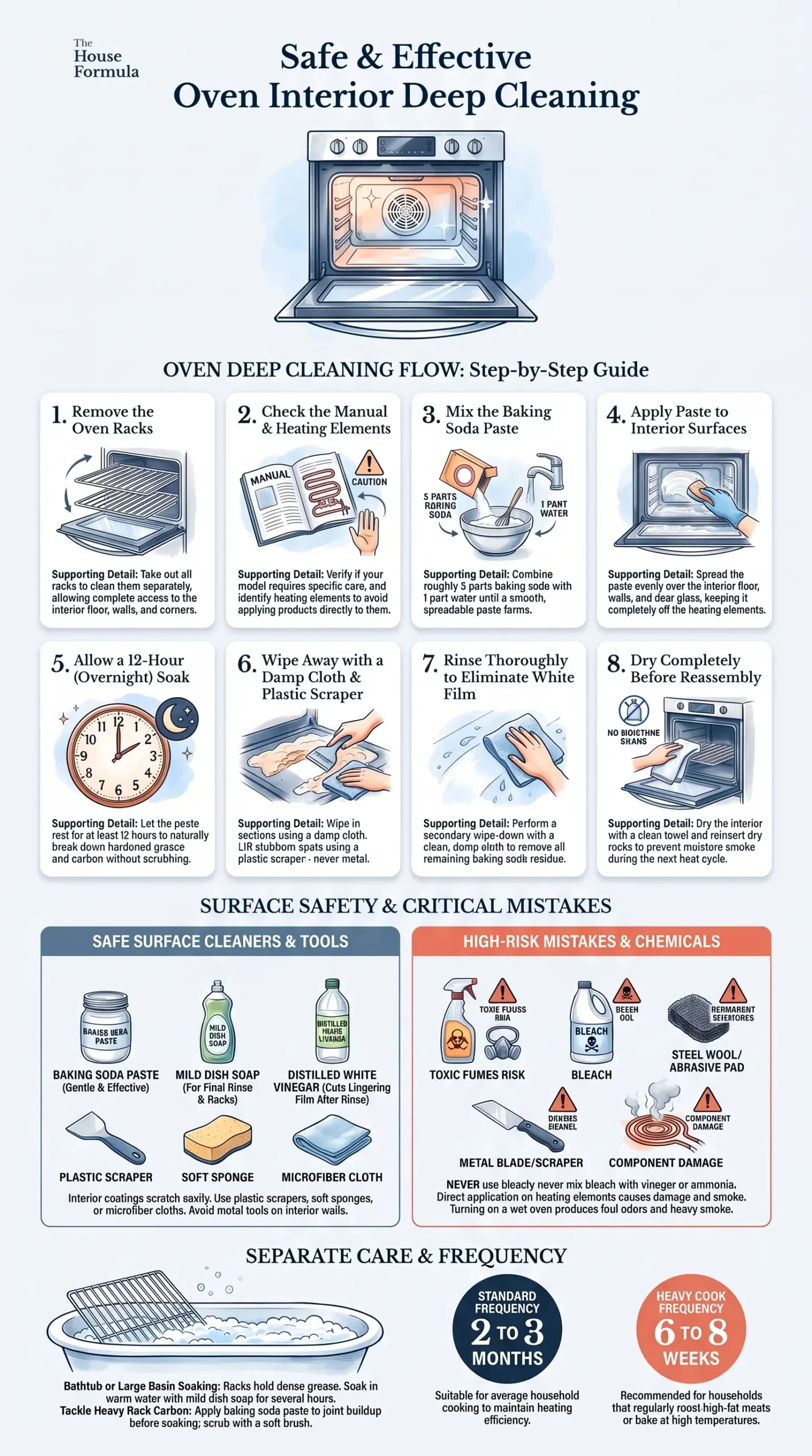 Detail Infographic of Oven Interior Deep Cleaning