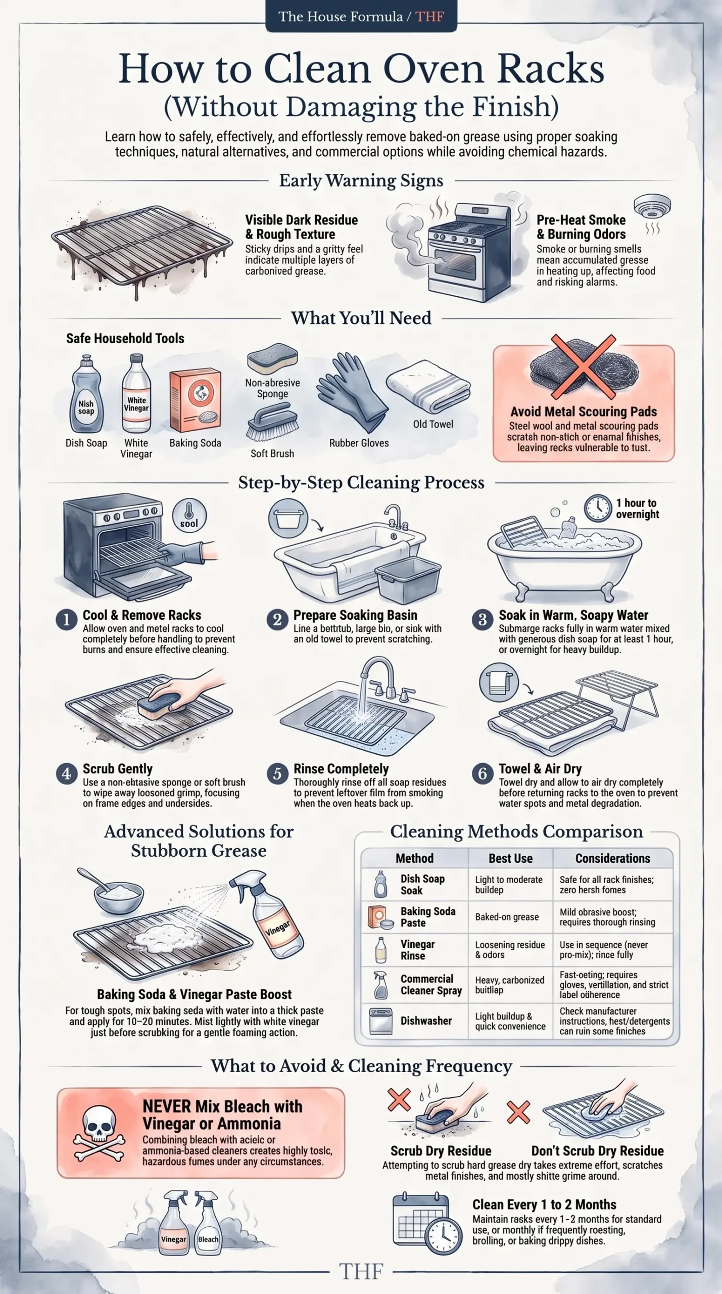 Detail Infographic of Oven Racks Cleaning