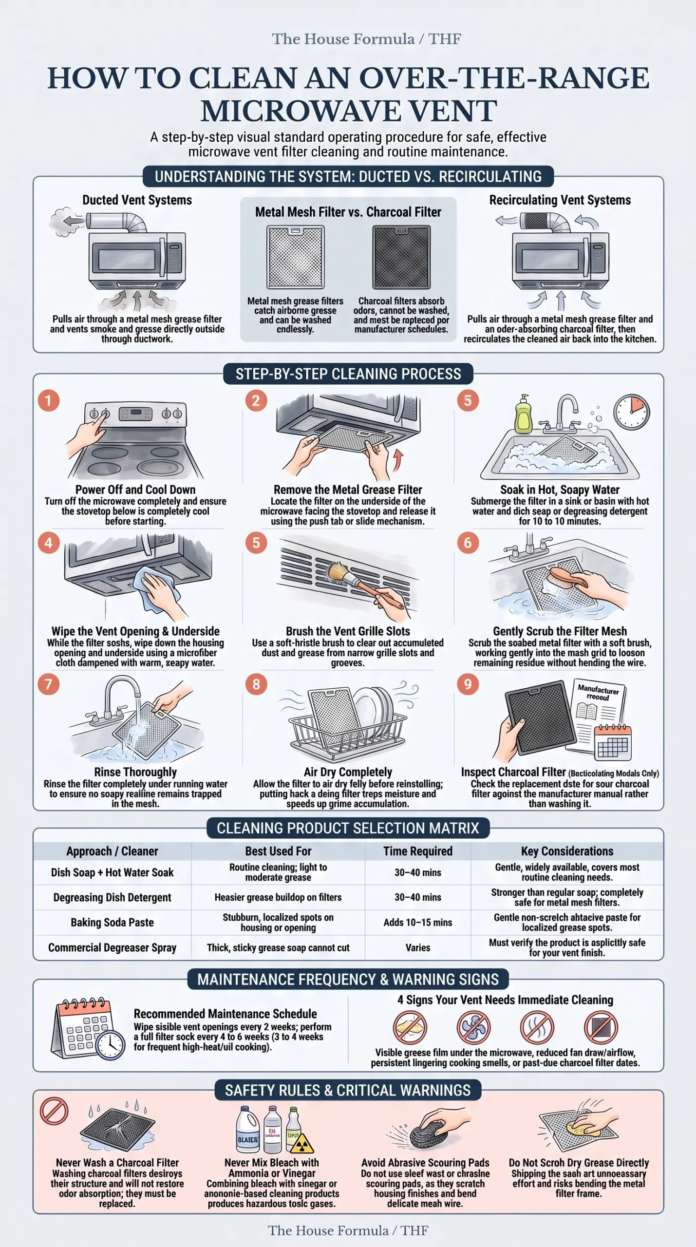 Detail Infographic of Over-the-Range Microwave Vent Cleaning
