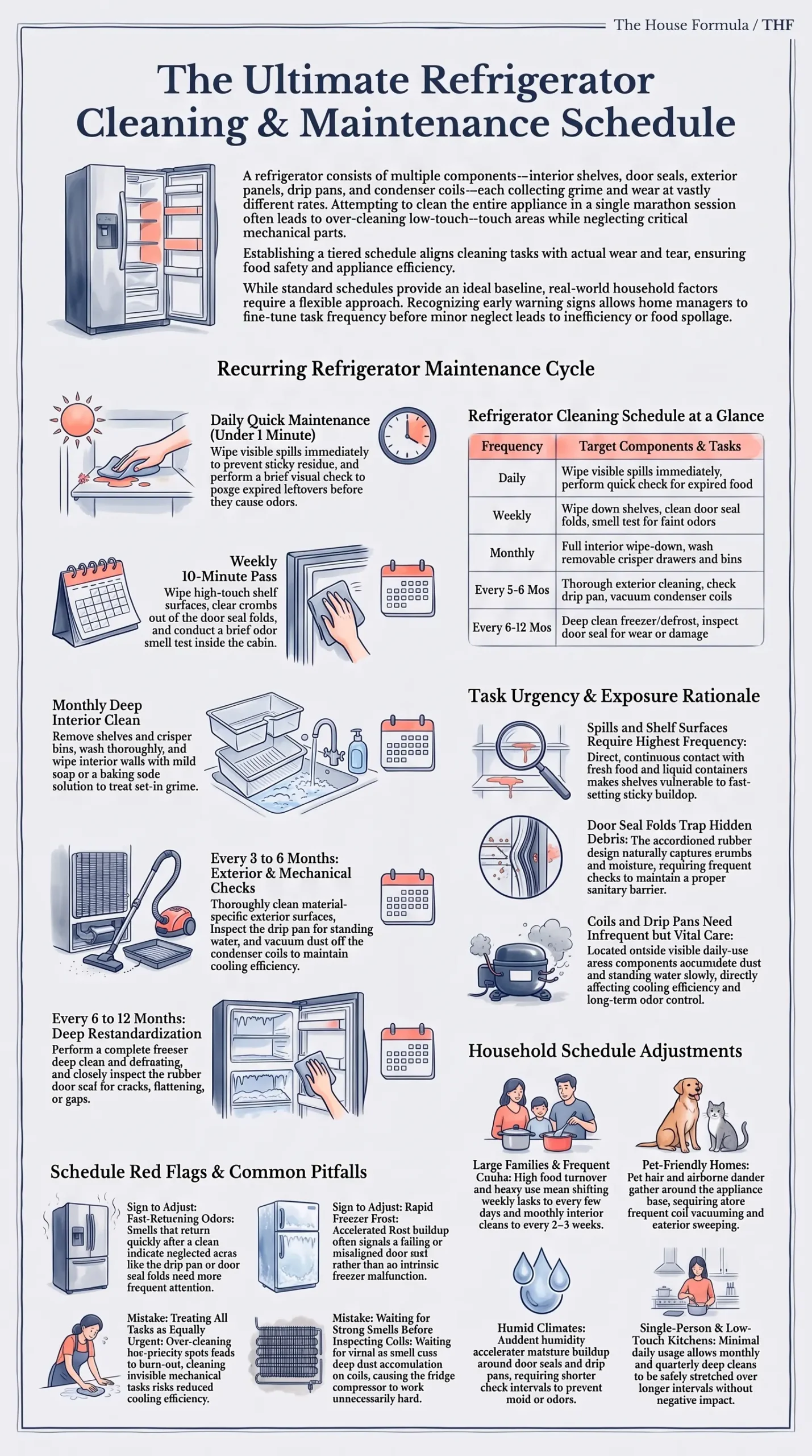 Detail Infographic of Refrigerator Cleaning Schedule