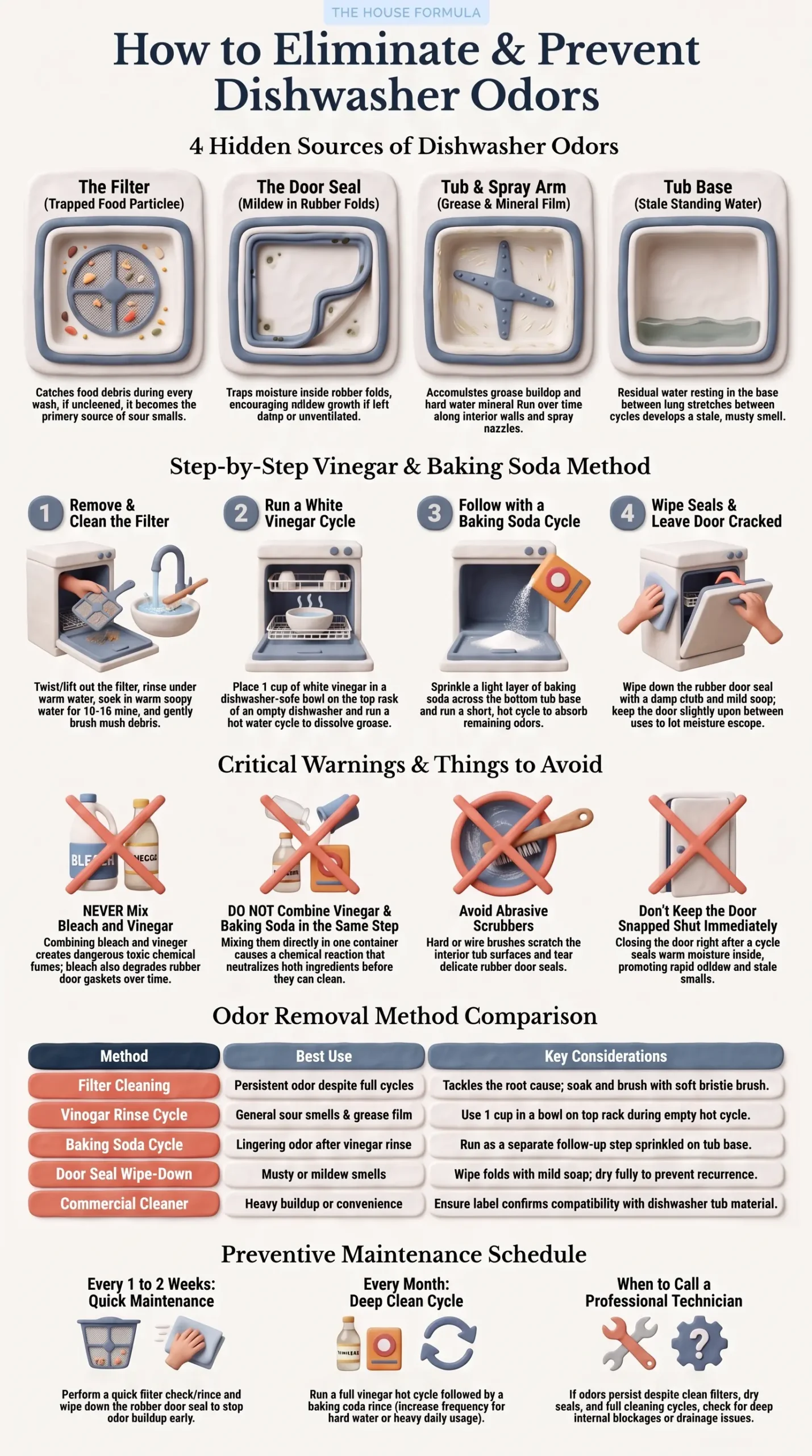 Detail Infographic of Removing Dishwasher Odors