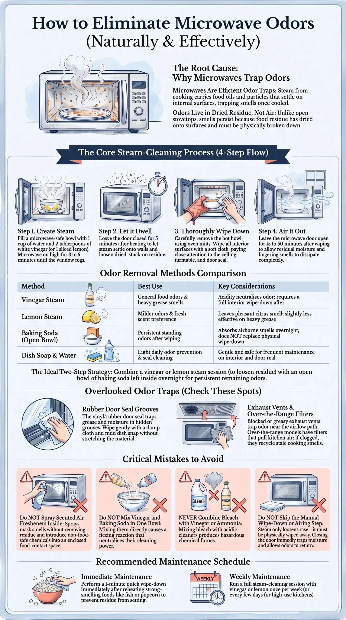 Detail Infographic of Removing Odors from a Microwave