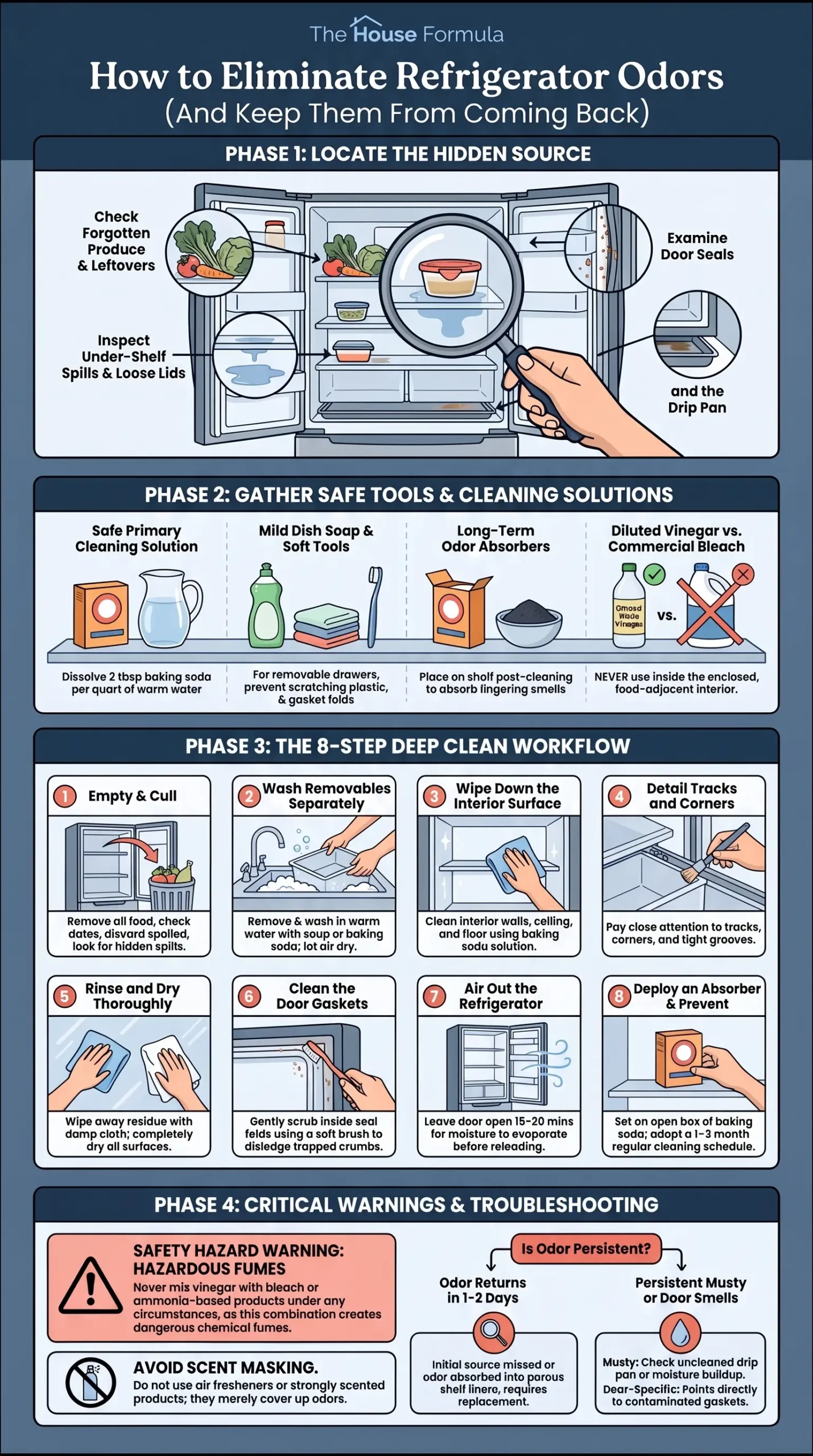 Detail Infographic of Removing Refrigerator Odors