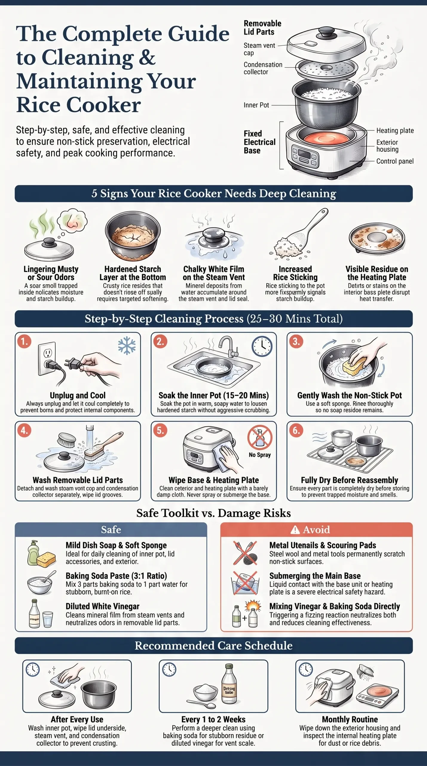 Detail Infographic of Rice Cooker Cleaning